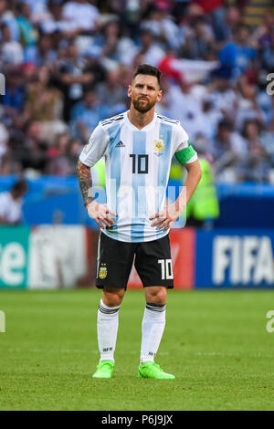 Arena di Kazan, Kazan, Russia. Il 30 giugno, 2018. Coppa del Mondo FIFA Football, Round di 16, Francia contro l'Argentina; Lionel Messi Argentina Credito: Azione Sport Plus/Alamy Live News Foto Stock