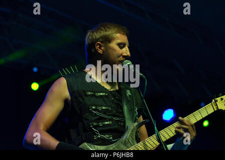 Bergamo, Italia - 29 Giugno 2018: l'Italiano band power metal LIONSOUL suona al Festival BIRRANBANDA di Sanpaolo d'Argon (BG). Brambilla Simone Live News fotografo Credito: Simone Brambilla/Alamy Live News Foto Stock