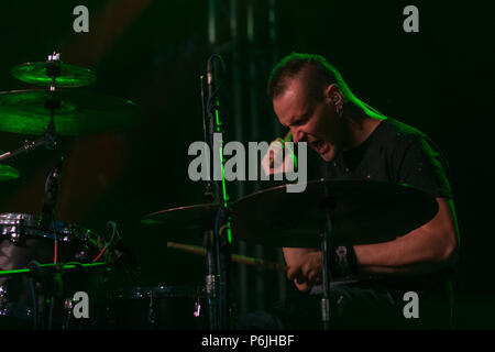 Bergamo, Italia - 29 Giugno 2018: l'Italiano band power metal LIONSOUL suona al Festival BIRRANBANDA di Sanpaolo d'Argon (BG). Brambilla Simone Live News fotografo Credito: Simone Brambilla/Alamy Live News Foto Stock