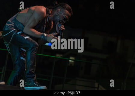 Bergamo, Italia - 29 Giugno 2018: l'Italiano band power metal LIONSOUL suona al Festival BIRRANBANDA di Sanpaolo d'Argon (BG). Brambilla Simone Live News fotografo Credito: Simone Brambilla/Alamy Live News Foto Stock