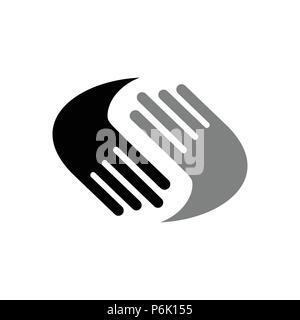 Aiutando le mani simbolo Vector Graphic Logo Design Illustrazione Vettoriale