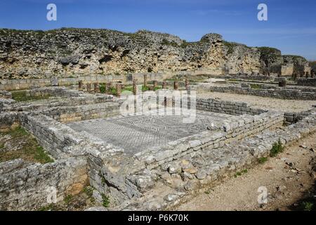 Conimbriga, Ciudad del Conventus Scallabitanus, provincia romana de Lusitania, cerca de Condeixa-a-Nova, Distrito de Coimbra, Portogallo, Europa. Foto Stock