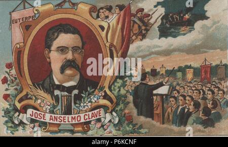 Josep Anselmo Clavé Camps (1824-1874). Poeta músico y. Fundador de los coros Clavé. Foto Stock