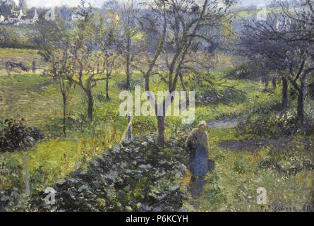 ARTE SIGLO XIX. FRANCIA. CAMILLE PISSARRO (1830-1903). Pintor francés fundador del impresionismo. El Jardín en Val Hermeil, 1880. Oleo sobre lienzo. Galería Nacional de Praga. República Checa. Foto Stock