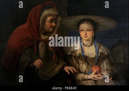 Aert de Gelder (1645-1727). Pittore olandese. Vertumnus e Pomona. Olio su tela. Il dio Vertumnus, travestito da una vecchia donna si avvicina Pomona e le lodi delle virtù di amore e di se stesso. Foto Stock