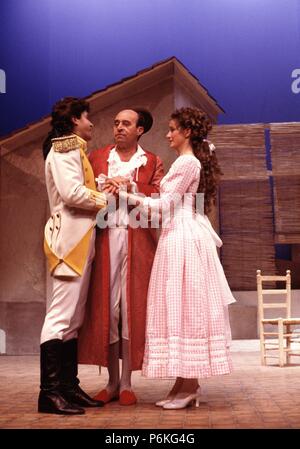 MORATIN, LEANDRO FERNANDEZ DE. ESCRITOR ESPAÑOL. MADRID 1737-1780. TEATRO. EL SI de las niñas'. MADRID 1988. Attore. JUANJO MENENDEZ. Foto Stock