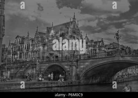 Vista nella città di Gand Foto Stock