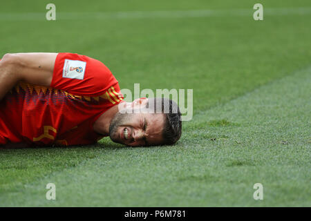 Mosca, Russia. 1 lug 2018. Nacho durante la partita tra Spagna e Russia, valido per l'ottavo round del 2018 Coppa del Mondo svoltasi al Luzhniki Stadium di Mosca, Russia. (Foto: Ricardo Moreira/Fotoarena) Credito: Foto Arena LTDA/Alamy Live News Foto Stock