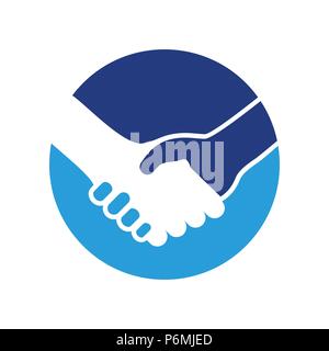 Cerchio di handshake simbolo Vector Graphic Logo Design icona Illustrazione Vettoriale