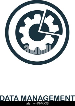La gestione dei dati e la relativa icona. Linea di icona di stile design. UI. Illustrazione della gestione dei dati e la relativa icona. Pittogramma isolato su bianco. Pronto per l'uso nella progettazione web, applicazioni Illustrazione Vettoriale