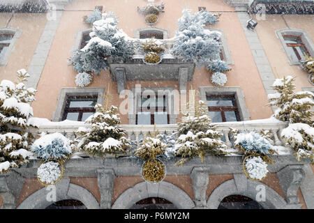 Town Hall in inverno. Megeve. La Francia. Foto Stock