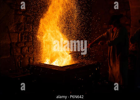 Mirandaola, antica fonderia di ferro lavorando in Legazpia, Gipuzkoa Foto Stock