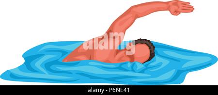 Nuotare in acqua Illustrazione Vettoriale