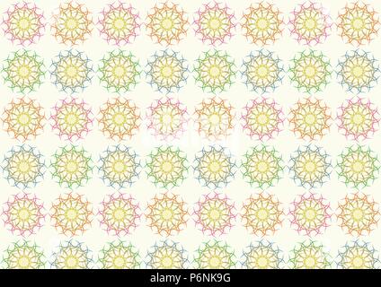 Quattro guazzabuglio pattern a sfera su color pastello. Abstract groviglio sfera sui colori pastello. Illustrazione Vettoriale