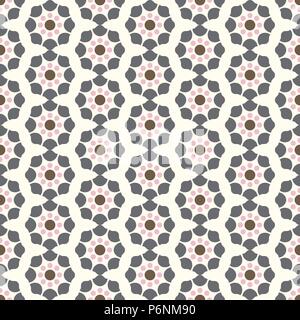 Grigio e moderno vintage modello di fiori su sfondo color pastello. Retrò blossom seamless pattern per la classica o graphic design. Illustrazione Vettoriale