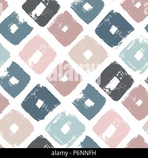 Vector seamless pattern con rombi. Sfondo astratta realizzata utilizzando la spazzola di strisci. disegnati a mano texture. Tanga alla moda stampa. Moderna ed elegante struttura. Illustrazione Vettoriale