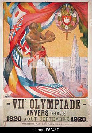 1920 olympics poster. Foto Stock