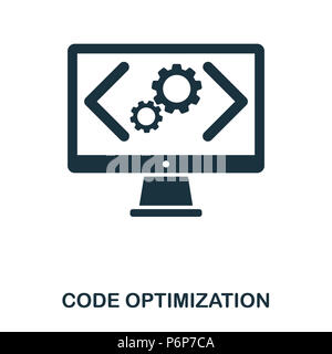 Ottimizzazione del codice e la relativa icona. Linea di icona di stile design. UI. Illustrazione di ottimizzazione del codice e la relativa icona. Pittogramma isolato su bianco. Pronto per l'uso di web design, un Foto Stock