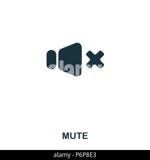 L'icona di Mute. Linea di icona di stile design. UI. Illustrazione dell'icona di Mute. Pittogramma isolato su bianco. Pronto per l'uso nella progettazione web, applicazioni software, stampare Foto Stock