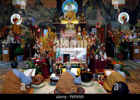 Chua Tu un tempio buddista. Il vietnamita nuovo anno ( Tet ) celebrazione. Saint-Pierre en Faucigny. La Francia. Foto Stock