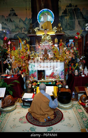 Chua Tu un tempio buddista. Il vietnamita nuovo anno ( Tet ) celebrazione. Saint-Pierre en Faucigny. La Francia. Foto Stock