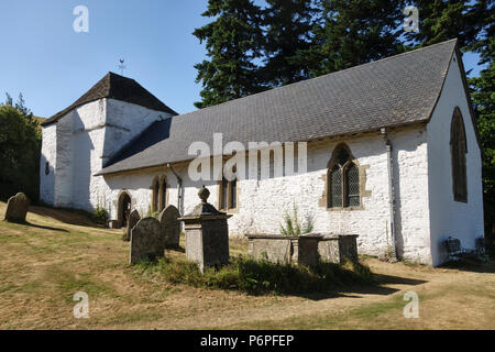 La 13c St Mary's Church, Pilleth, nei pressi di Knighton, Powys, Wales, Regno Unito. Pilleth fu sede di una famosa Welsh vittoria nella battaglia di Bryn Glas nel 1402 Foto Stock