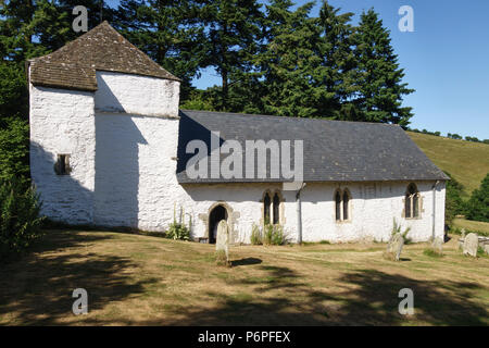 La 13c St Mary's Church, Pilleth, nei pressi di Knighton, Powys, Wales, Regno Unito. Pilleth fu sede di una famosa Welsh vittoria nella battaglia di Bryn Glas nel 1402 Foto Stock