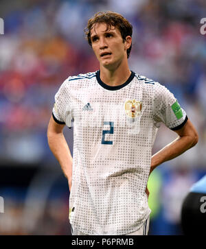 Samara, Russia - 25 giugno 2018. Difensore russo Mario Fernandes durante la Coppa del Mondo FIFA 2018 match Uruguay vs Russia. Foto Stock