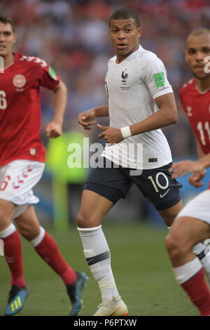 Mosca, Russia. Il 26 giugno, 2018. Kylian Mbappe (FRA), la Coppa del Mondo FIFA Russia 2018 gruppo C match tra Danimarca 0-0 in Francia al Luzhniki Stadium di Mosca, Russia, 26 giugno 2018. Credito: ESTREMO ORIENTE PREMERE/AFLO/Alamy Live News Foto Stock