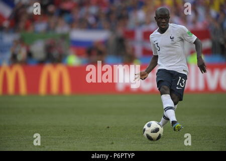 Mosca, Russia. Il 26 giugno, 2018. N'Golo Kante (FRA), la Coppa del Mondo FIFA Russia 2018 gruppo C match tra Danimarca 0-0 in Francia al Luzhniki Stadium di Mosca, Russia, 26 giugno 2018. Credito: ESTREMO ORIENTE PREMERE/AFLO/Alamy Live News Foto Stock