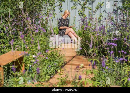 Londra, Regno Unito. Il 2 luglio 2018. Premere il tasto Giorno della RHS Hampton Court Flower Show. Credito: Guy Bell/Alamy Live News Foto Stock