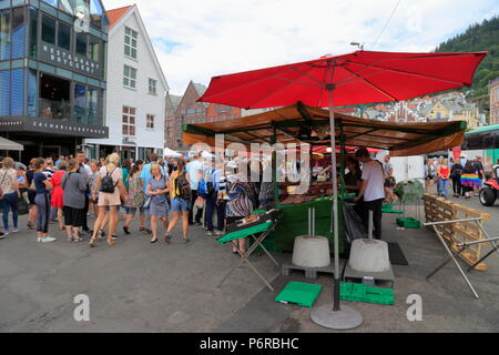 Torgdagen (giorno di mercato a Bergen, Norvegia Foto Stock