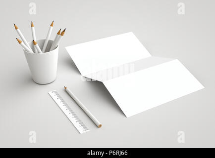 Corporate Stationery Branding mock-up su sfondo bianco Foto Stock