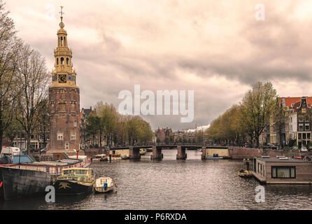 Canali di Amsterdam, Paesi Bassi Foto Stock
