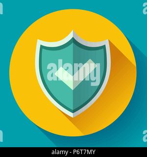 Icona dello scudo - simbolo di protezione. Design piatto stile. Illustrazione Vettoriale