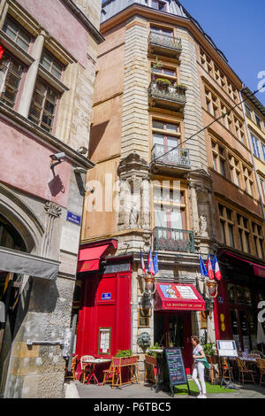 Il Bistrot de Lyon, ristorante di cucina tradizionale a Lione, Francia Foto Stock