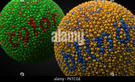 Color Blindness test con sfere. 3d illustrazione Foto Stock