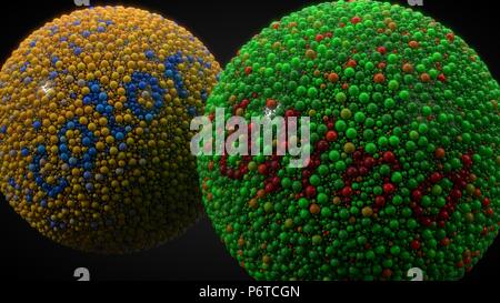 Color Blindness test con sfere. 3d illustrazione Foto Stock