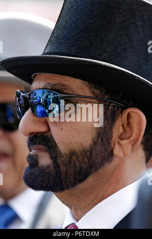 Royal Ascot, Ritratto di Sheikh Mohammed Bin Rashid Al Maktoum Foto Stock