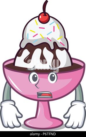 Paura di gelato Gelato mascotte cartoon Illustrazione Vettoriale