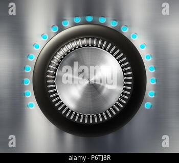 In stile vintage in metallo spazzolato la manopola di controllo. 3D'illustrazione. Foto Stock