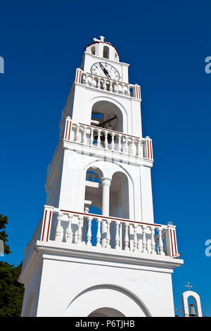 Il campanile della chiesa, Vlicha, Rodi, Grecia Foto Stock