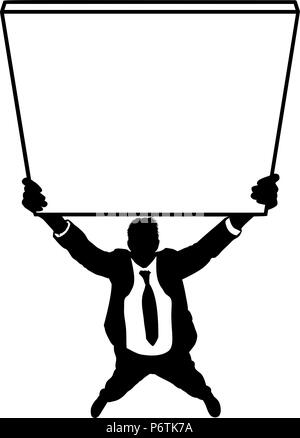 Business man Holding firmano Silhouette Illustrazione Vettoriale