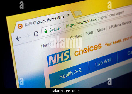 Sito Web - scelte di NHS Foto Stock