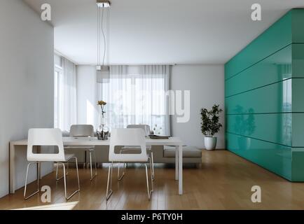 Sala da pranzo design interno moderno appartamento Foto Stock