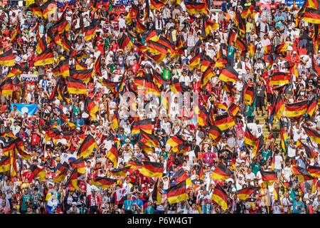 Tifosi tedeschi durante il 2018 FIFA World Cup in Russia Foto Stock