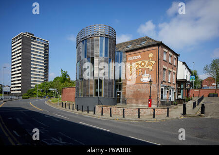 Pionieri di Rochdale Museum considerato come il luogo di nascita del moderno movimento cooperativo su Toad Lane, Greater Manchester Foto Stock