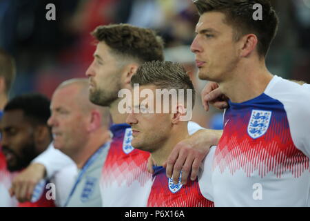 Mosca, Russo. 03 Luglio, 2018. 03.07.2018. Mosca, Russia:JAMIE VARDY durante il Round-16 Fifa World Cup Russia 2018 partita di calcio tra la Colombia vs Inghilterra in Spartak Stadium. Credit: Indipendente Agenzia fotografica/Alamy Live News Foto Stock