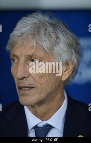 Mosca, Russo. 03 Luglio, 2018. 03.07.2018. Mosca, Russia:José Pekerman durante il Round-16 Fifa World Cup Russia 2018 partita di calcio tra la Colombia vs Inghilterra in Spartak Stadium. Credit: Indipendente Agenzia fotografica/Alamy Live News Foto Stock