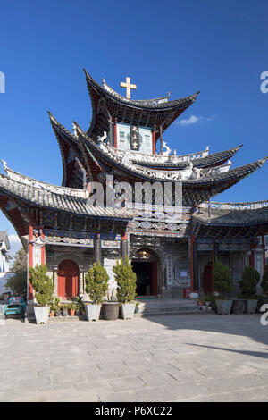 La Chiesa cattolica, Dali, Yunnan, Cina Foto Stock